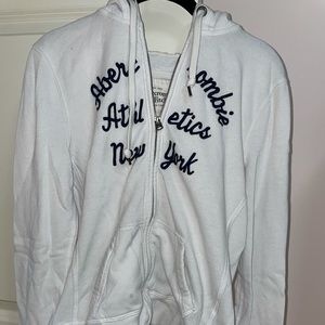 Abercrombie and Fitch women’s white zip up jacket